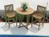 Royal Teak Collection BARTB Round Teak Bar Table in a Patio Setting