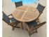 Royal Teak Collection DP50R Round Dolphin Teak Table, 50-Inch