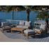 Royal Teak Collection P115 Miami Deep Seating 6-Piece Teak Patio Conversation Set with Seating, Rectangular Coffee Table, Square Side Table & Sunbrella Cushions