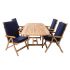 Royal Teak Collection P12 5-Piece Teak Patio Dining Set with 60/78x35-Inch Rectangular Expansion Table & Estate Reclining Chairs