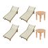 Royal Teak Collection P145WH 6-Piece Teak Patio Conversation Set with Sling Sundaze Loungers & 20-Inch Round Side Tables, White Sling