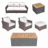 Royal Teak Collection P156WH  Sanibel Deep Seating 6-Piece Wicker Patio Conversation Set with Seating, Rectangular Coffee Table & Side Table, White Sunbrella Cushions