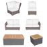 Royal Teak Collection P163WH Sanibel Deep Seating 6-Piece Teak Patio Conversation Set with Sectional Seating, Rectangular Coffee Table & Side Table, White Sunbrella Cushions