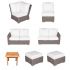 Royal Teak Collection P164WH  Sanibel Deep Sectional Seating 7-Piece Wicker Patio Conversation Set with Sectional Seating & Miami Side Table, White Sunbrella Cushions