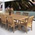 Royal Teak Collection P19 11-Piece Teak Patio Dining Set with 96/120-Inch Rectangular Expansion Table & Compass Chairs