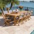 Royal Teak Collection P31 11-Piece Teak Patio Dining Set with 96-Inch Rectangular Table & Sailmate Sling Folding Chairs