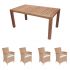 Royal Teak Collection P34HO 5-Piece Teak Patio Dining Set with 63-Inch Rectangular Table & Helena Full-Weave Wicker Chairs, Honey