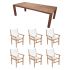 Royal Teak Collection P37WH 7-Piece Teak Patio Dining Set with 96-Inch Rectangular Table & Captiva Stacking Chairs, White Sling