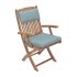 Royal Teak Collection P48SPA 5-Piece Teak Patio Dining Set with 47-Inch Sailor Round Folding Table & Sailor Folding Arm Chairs, Spa Multi Cushions