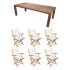 Royal Teak Collection P61WH 7-Piece Teak Patio Dining Set with 96-Inch Rectangular Table & Sailmate Folding Arm Chairs, White Sling