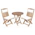 Royal Teak Collection P55WH 3-Piece Teak Patio Dining Set with 30-Inch Sailor Round Folding Table & Sailor Folding Side Chairs, White Multi Cushions