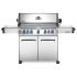Napoleon Prestige 665 Propane Gas Grill On Cart with Infrared Rotisserie and Side Burner, Stainless Steel