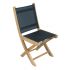 Royal Teak Collection Sailmate Folding Side Chairs, Black Sling