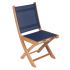 Royal Teak Collection Sailmate Folding Side Chairs, Navy Sling