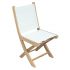 Royal Teak Collection Sailmate Folding Side Chairs, White Sling