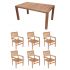 Royal Teak Collection P86WO 7-Piece Teak Patio Dining Set with 63-Inch Rectangular Table & Avant Stacking Chairs