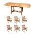 Royal Teak Collection P91WO 7-Piece Teak Patio Dining Set with 96/120-Inch Rectangular Expansion Table & Compass Arm Chairs