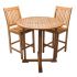 Royal Teak Collection P97WO 3-Piece Teak Patio Conversation Set with 39-Inch Round Bar Table & Classic Bar Chairs