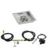 American Fireglass Spark Ignition Fire Pit Kit, Square Bowl Pan, 12 Inch Pan/6 Inch Burner, Natural Gas (NG)