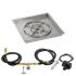 American Fireglass Spark Ignition Fire Pit Kit, Square Bowl Pan, 36 Inch Pan/30 Inch Burner, Natural Gas (NG)