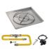 American Fireglass Spark Ignition Fire Pit Kit, Square Bowl Pan, 30 Inch Pan/24 Inch Burner, Natural Gas (NG)