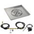 American Fireglass Spark Ignition Fire Pit Kit, Square Bowl Pan, 30 Inch Pan/18 Inch Burner, Natural Gas (NG)