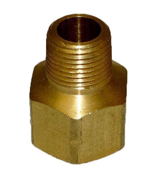 HPC Brass Pipe Adaptor Fitting, 1/2-Inch FIP to 3/8-Inch MIP