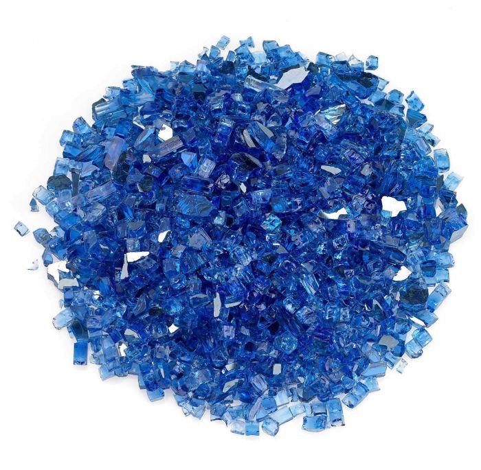 American Fireglass 10-Pound Premium Fire Glass, 1/4 Inch, Cobalt Blue Reflective
