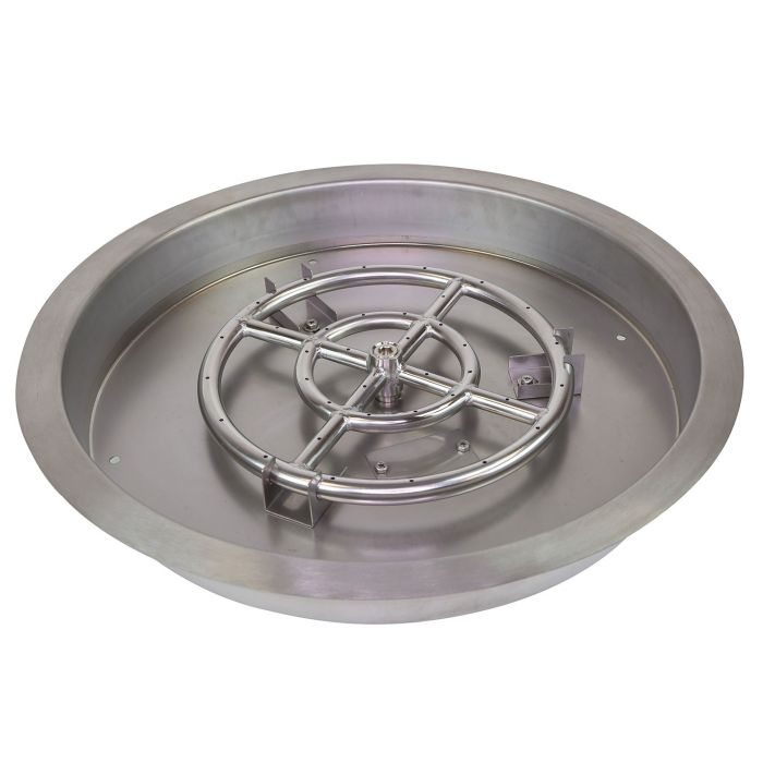 Athena DIP-RD Stainless Steel Round Fire Pit Burner Kit with Drop-In Bowl Pan