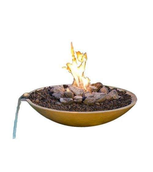 American Fyre Designs Marseille Fire Bowl with Water Spout, 40-Inch