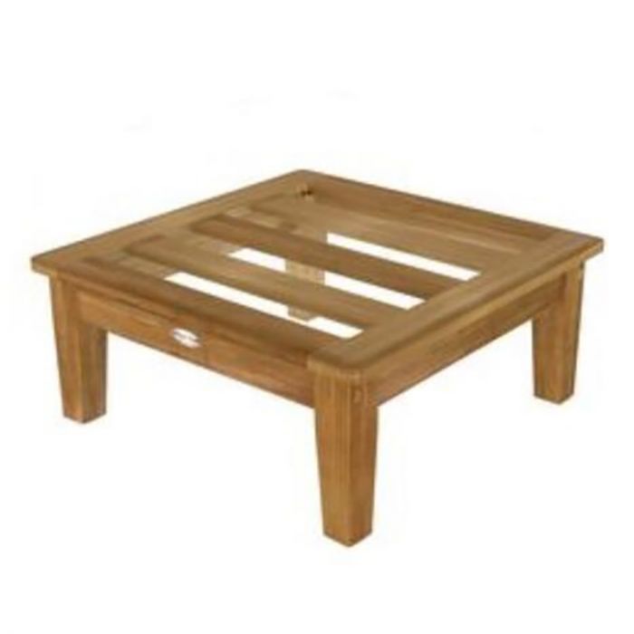 Royal Teak Collection MIAOTFO Miami Teak Ottoman, Frame Only (Cushions Not Included)
