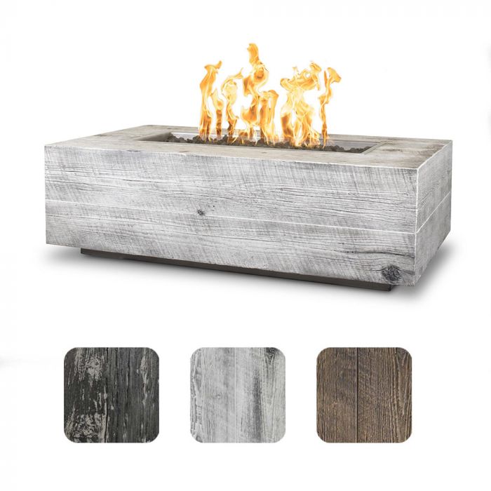 TOP Fires by The Outdoor Plus OPT-COR72x Coronado Wood Grain Fire Pit, 72x28-Inches