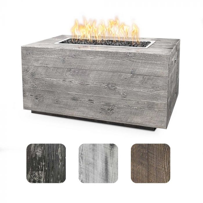 TOP Fires by The Outdoor Plus OPT-CTL60x Catalina Wood Grain Fire Pit, 60x28-Inches