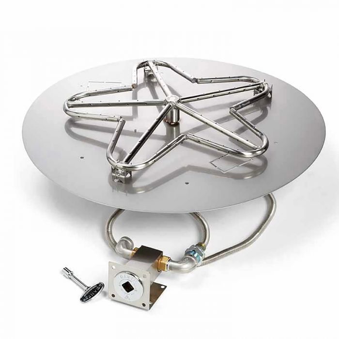 Hearth Products Controls MLFPK Match Light Gas Fire Pit Kit, Round Flat Pan