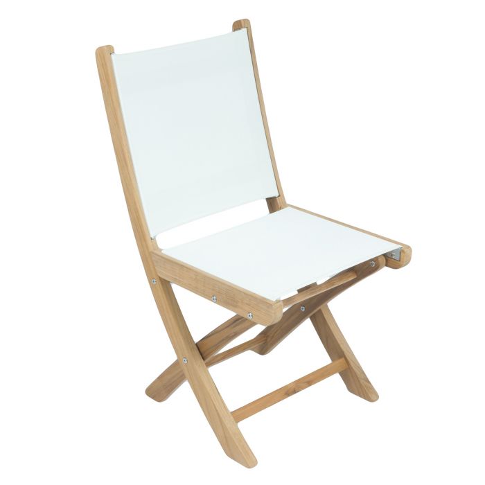 Royal Teak Collection SM Sailmate Teak Sling Folding Arm Chair