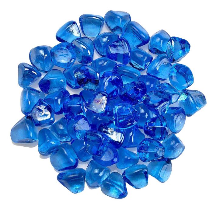 American Fireglass 10-Pound Zircon Fire Glass, 1 Inch, Midnight Blue Luster