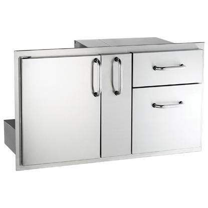 American Outdoor Grill Door with Double Drawers and Platter Storage