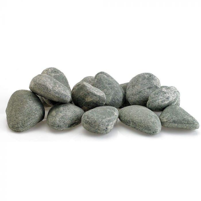 American Fireglass Ceramic Lite Stones, 15 Stone Set, Cape Gray