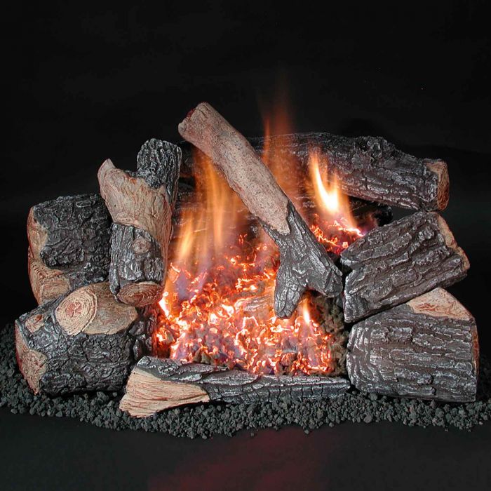 Rasmussen HR-C8 Chillbuster Evening Embers Ventless Double Burner with Heavy Bark Wood