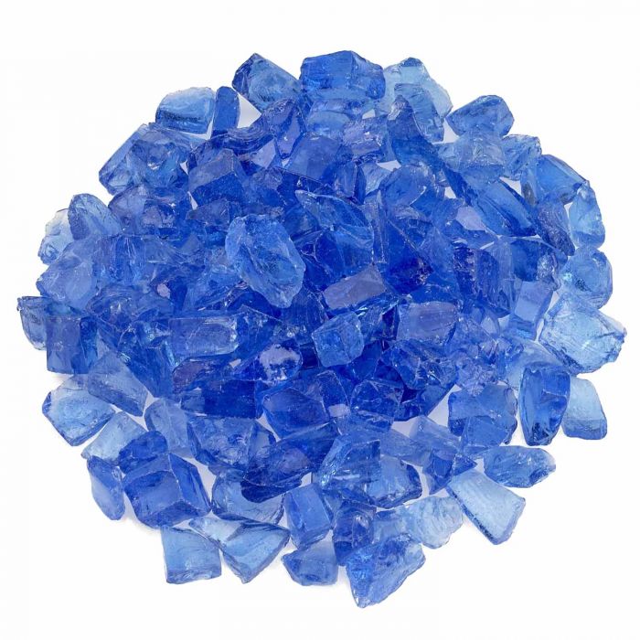 American Fireglass 10-Pound Recycled Fire Glass, 3/4 Inch, Light Blue