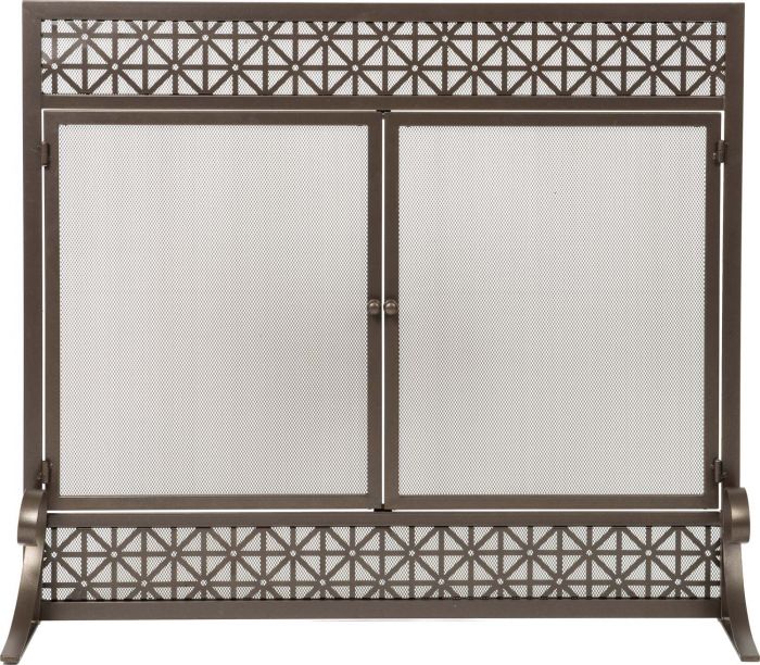 Dagan DG-AHS540 Fireplace Screen with Doors with Filigree Design, 39x34-Inches