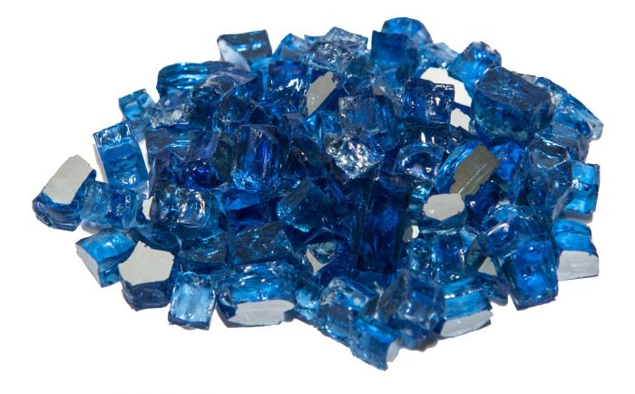 Dagan DG-RG-DIABLUE 1/2-Inch Reflective Fire Glass, 10, Diamond Blue