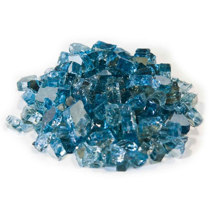 Dagan DG-TG-STEELBL 1/4-Inch Reflective Fire Glass, 10, Blue