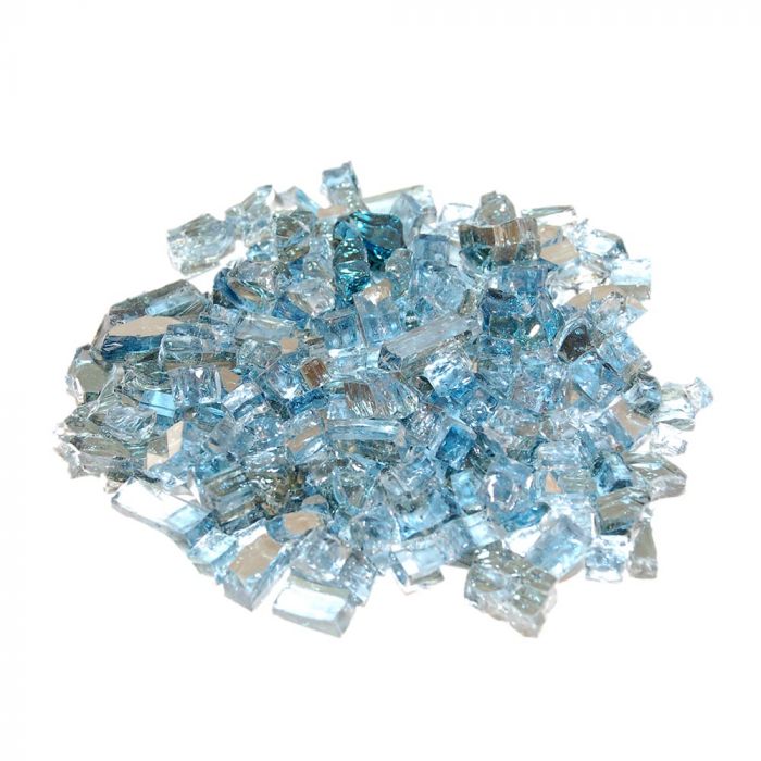 Real Fyre GL-10-NR Caribbean Blue Reflective Fire Glass, 10 Pounds