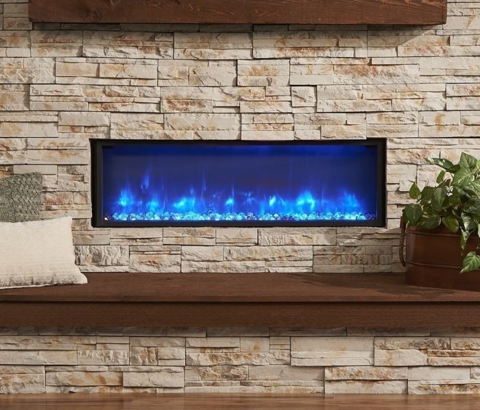 GreatCo Gallery Series Built-In Electric Fireplace, 44-Inch, Amber