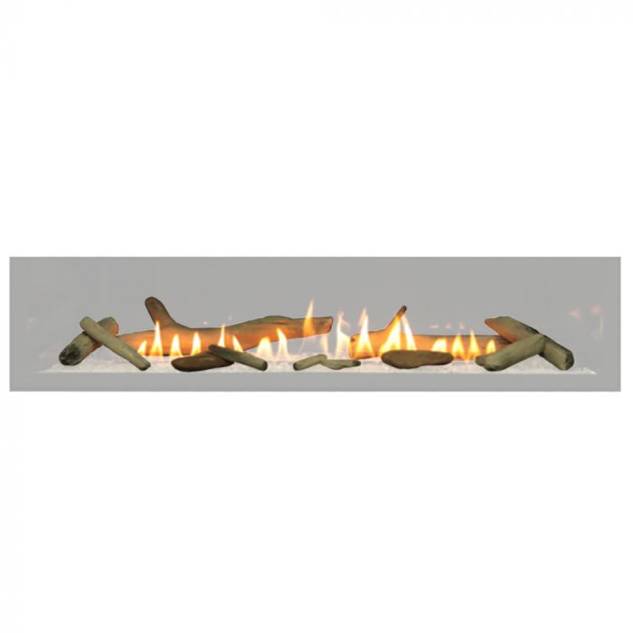 White Mountain Hearth LS60DF 12-Piece Ceramic Fiber Driftwood Log and Rock Set for 60-Inch Fireplaces