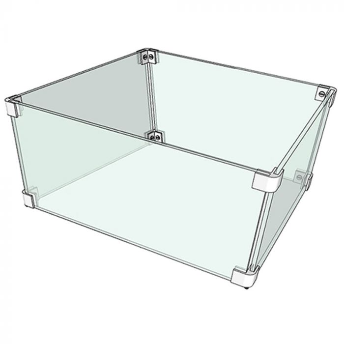 The Outdoor Plus OPT-WG-3232 Square Tempered Glass Wind Guard, 32x32x1/2-Inch