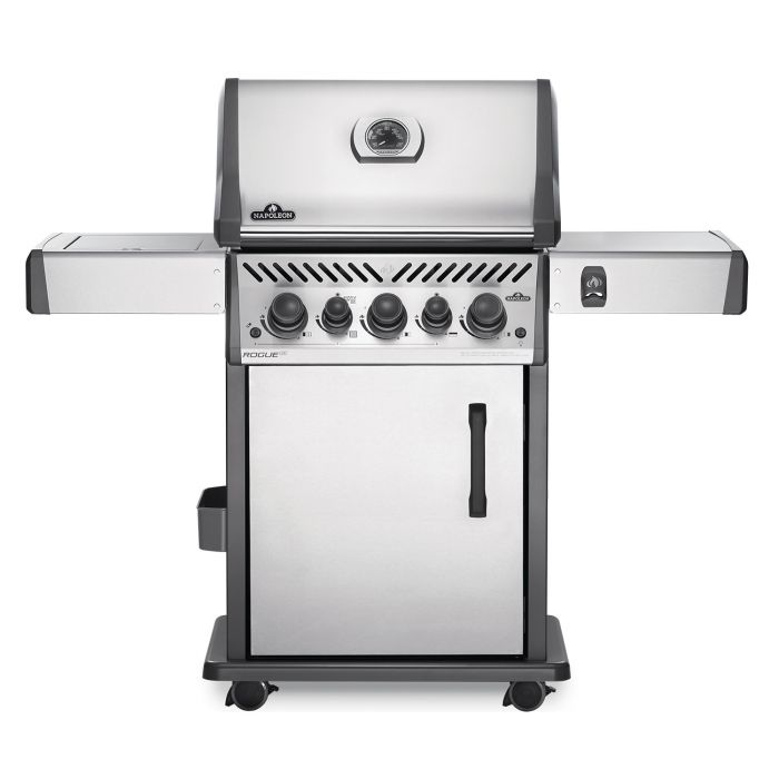 Napoleon Rogue 425 Stainless Steel Gas Grill On Cart with Infrared Side Burner