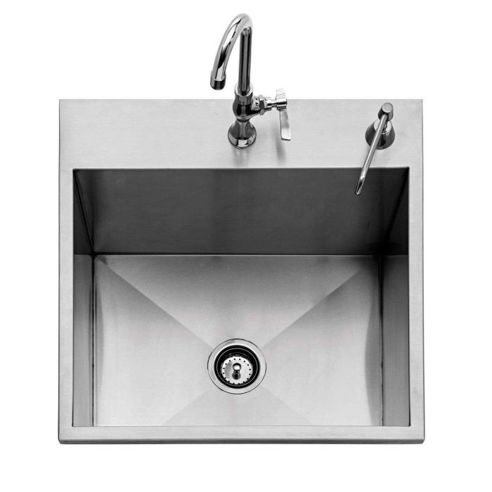Twin Eagles 24 Inch Outdoor Sink w/ Cold Faucet & Soap Dispenser