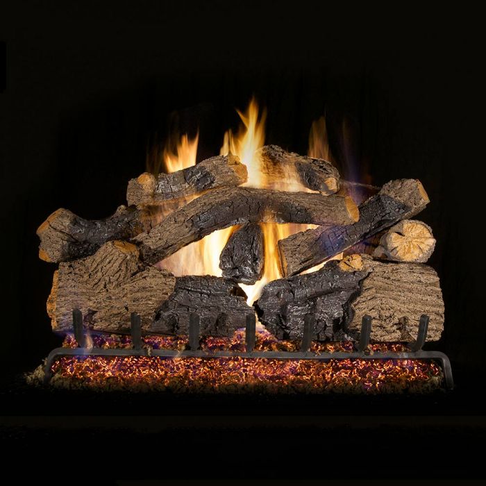 Real Fyre CHGO Charred Grizzly Oak Stainless Steel Vented Gas Log Set